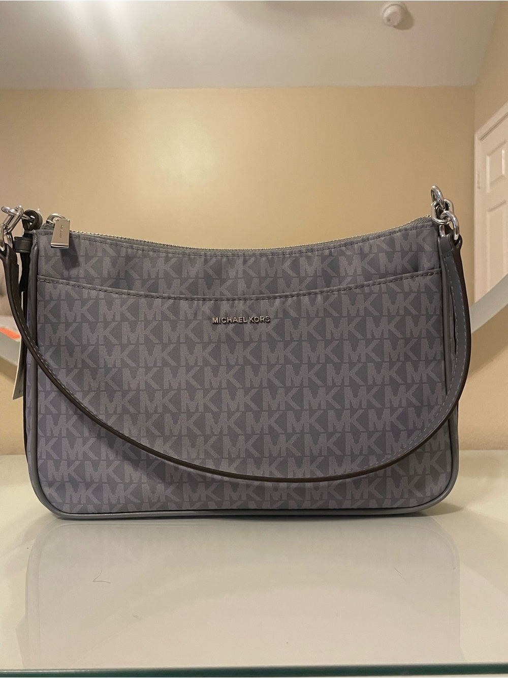 Michael Kors Gray MK Logo Purse